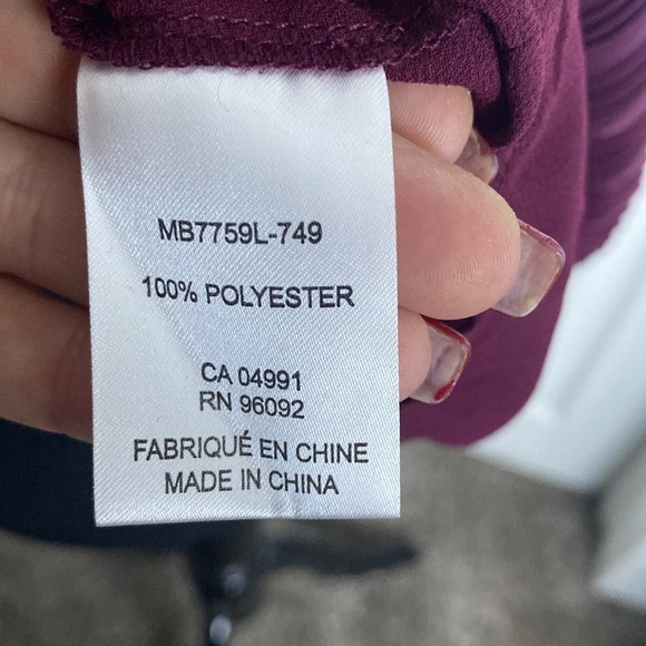 Dalia Women’s Velvet Tank Top Lined Adjustable Straps Wine Color sz L NWT - Picture 7 of 8